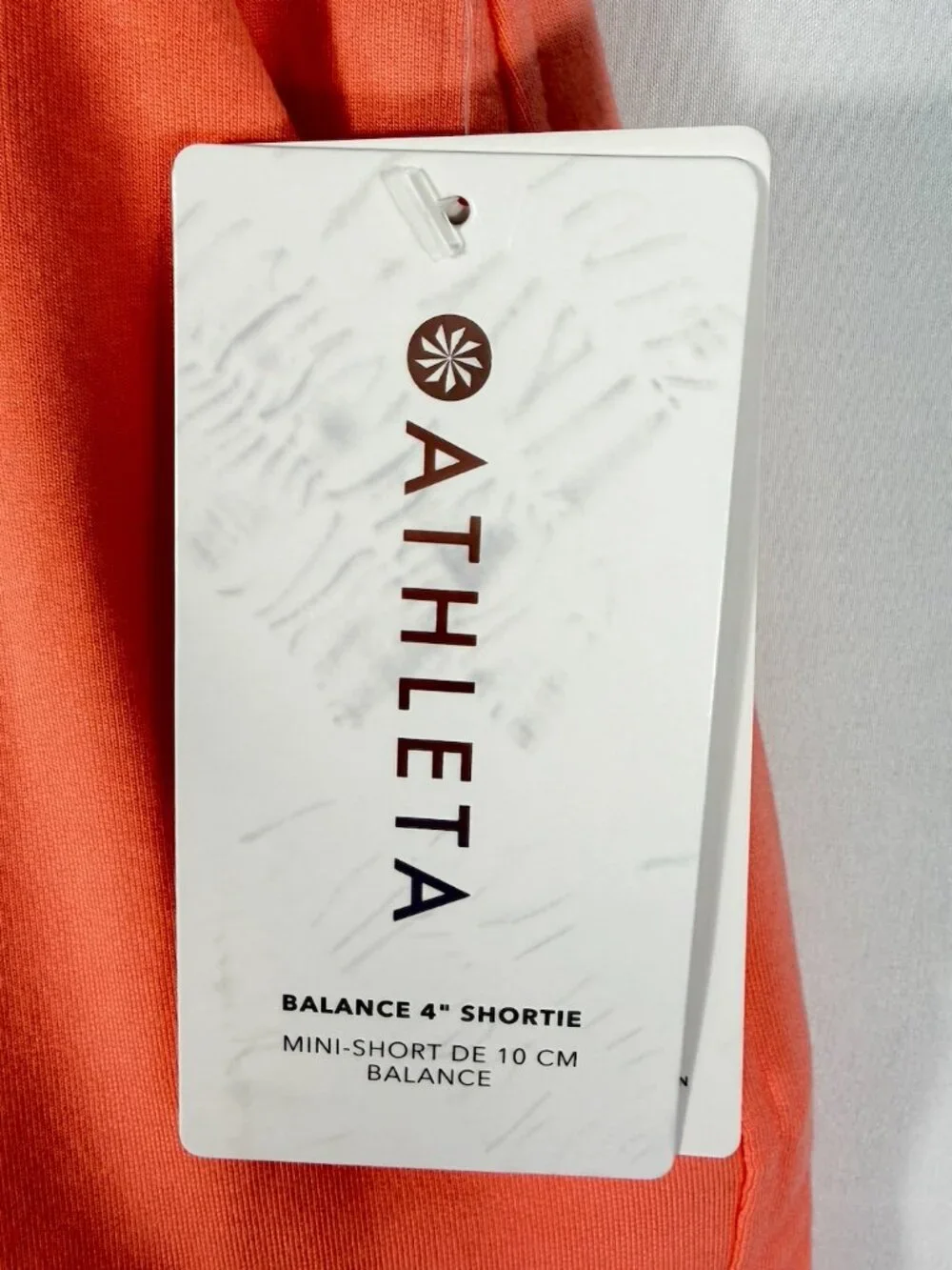 Athleta Balance 4 Inch Shortie Shorts Orange Small NWT Yoga Pilates Lounge